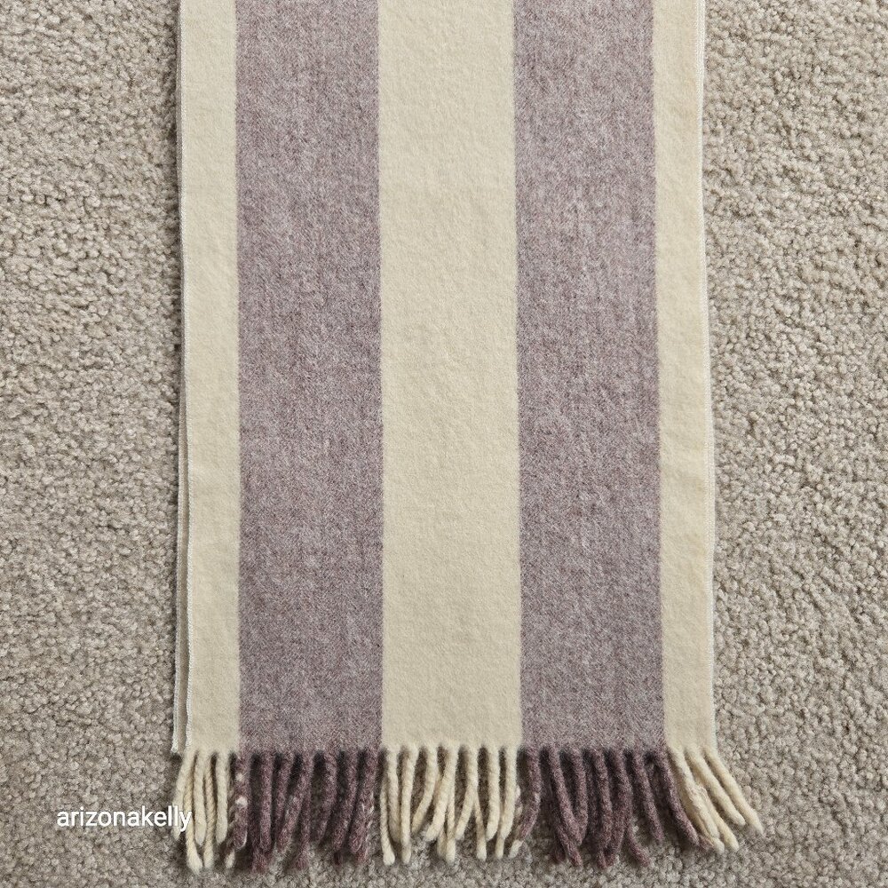 Wool Scarf Neutral Colors Stripe